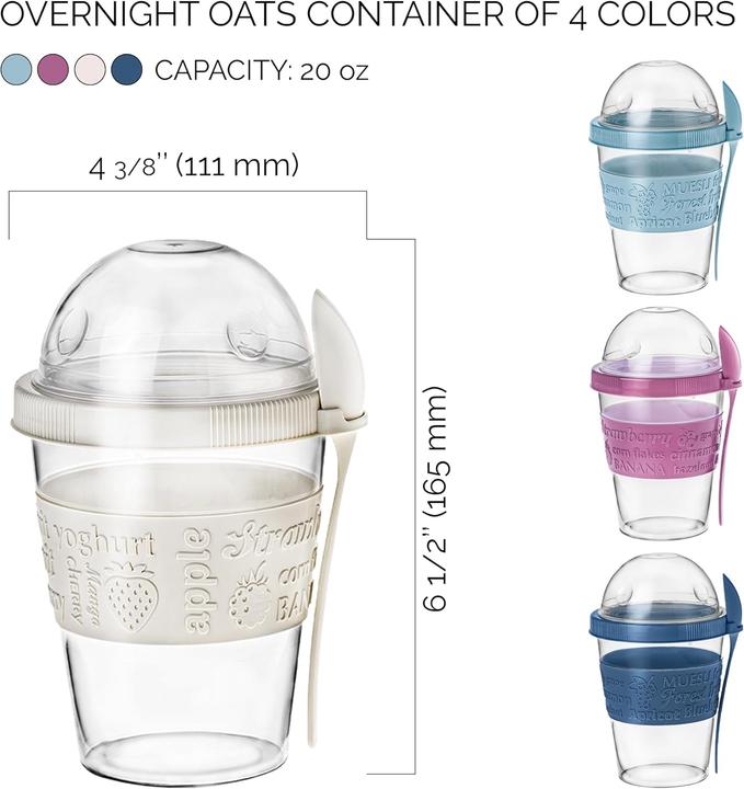 Produktbild Crystalia 4er-Set Joghurtbehälter mit Löffel