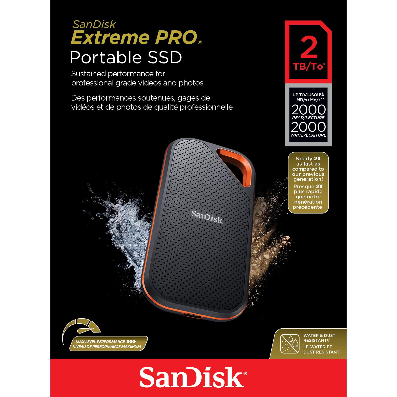Thumbnail - SanDisk Extreme PRO Portable (2000 GB), Externe SSD, Schwarz