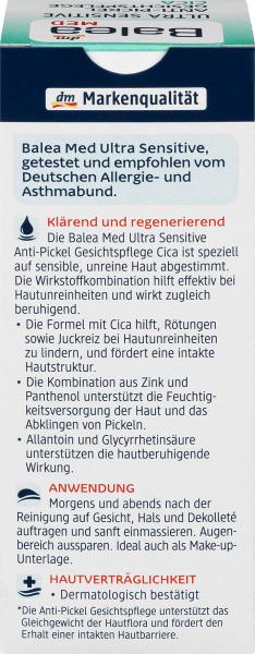 Produktbild dm Balea Med Ultra Sensitive Anti-Pickel (50 ml, 24h Creme)
