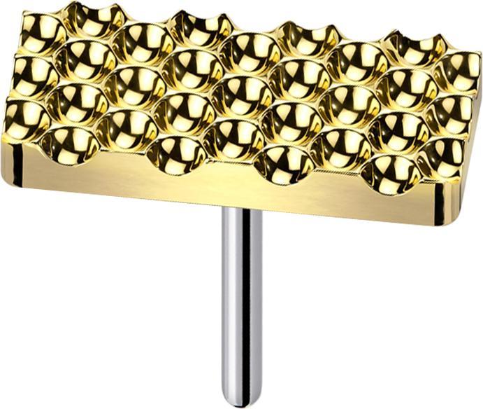 Image du produit Star Piercing Threadless pointillé de diamant rectangle plaqué or (sans laiton, Titane)