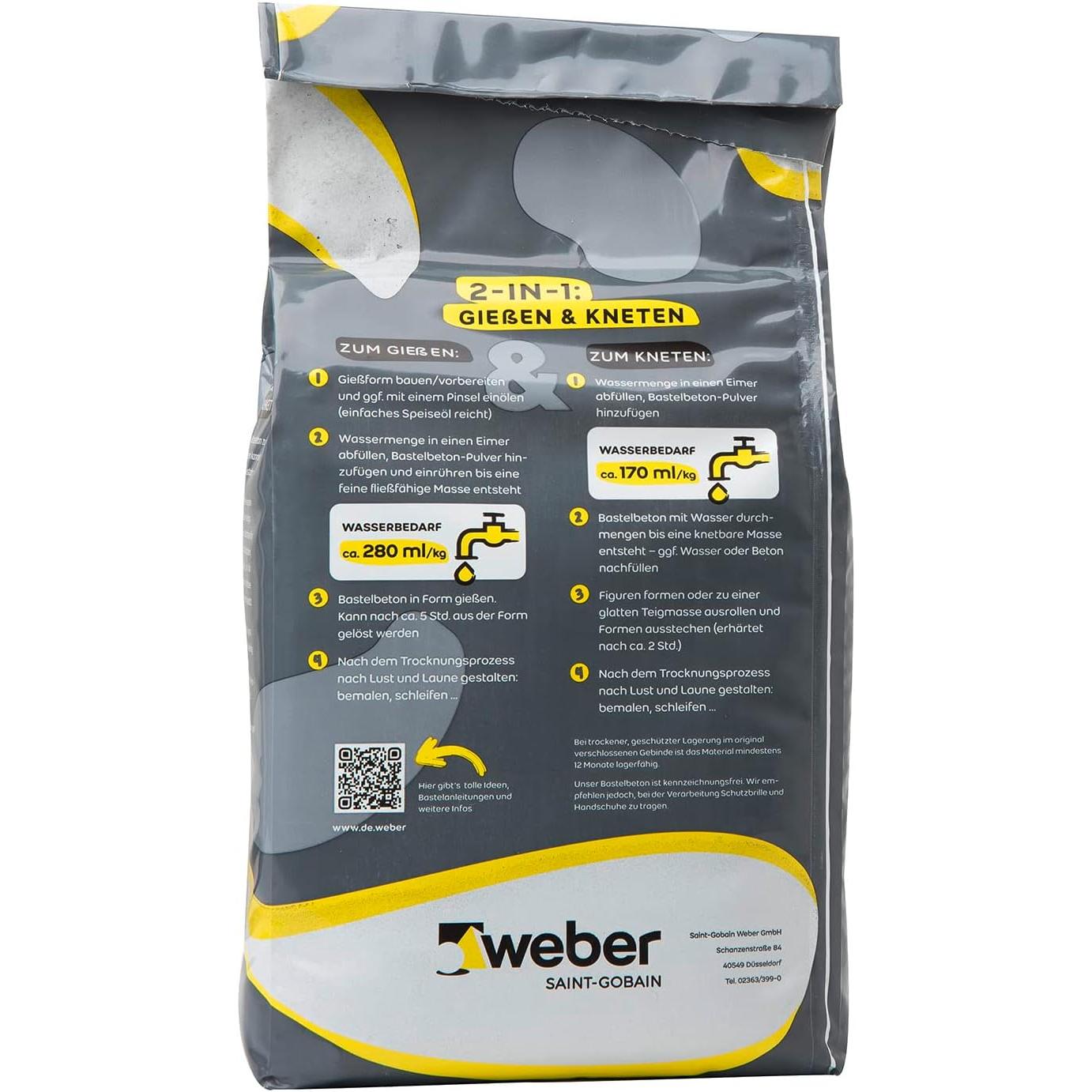 Weber 5 kg Bastelbeton zum Giessen & Kneten (59074263)