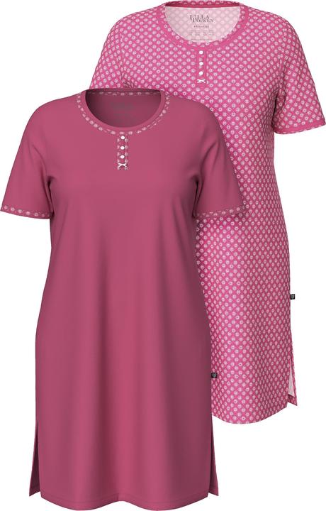 Produktbild Ulla Popken Bigshirts, 2er-Pack, Muster/uni, Rundhals, Halbarm (54)