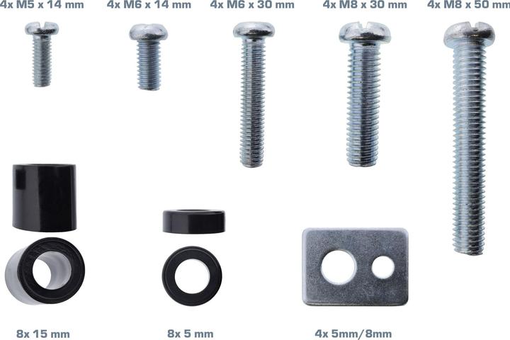 InLine Kit de vis 40 pièces pour support mural TV (Vis)
