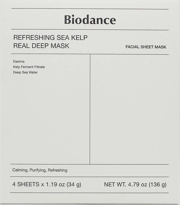 Biodance Refreshing Sea Kelp Real Deep Mask 1 Box 34g X 4 Pieces (136 ml)