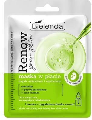 Produktbild Bielenda Renew Your Skin Nourishing Sheet Mask With Ceramides And Snail Mucus