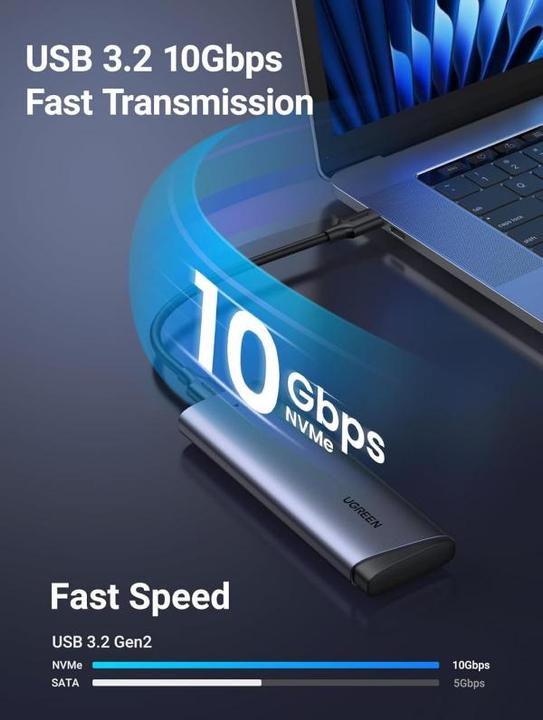 Actual product image Ugreen CM767 M.2 NVMe SSD Enclosure (M.2)