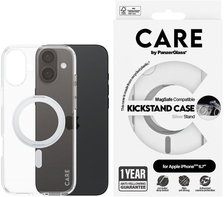 Produktbild PanzerGlass CARE Kickstand & MagSafe iPhone '24 6.7" silver (Apple iPhone 16 Plus)