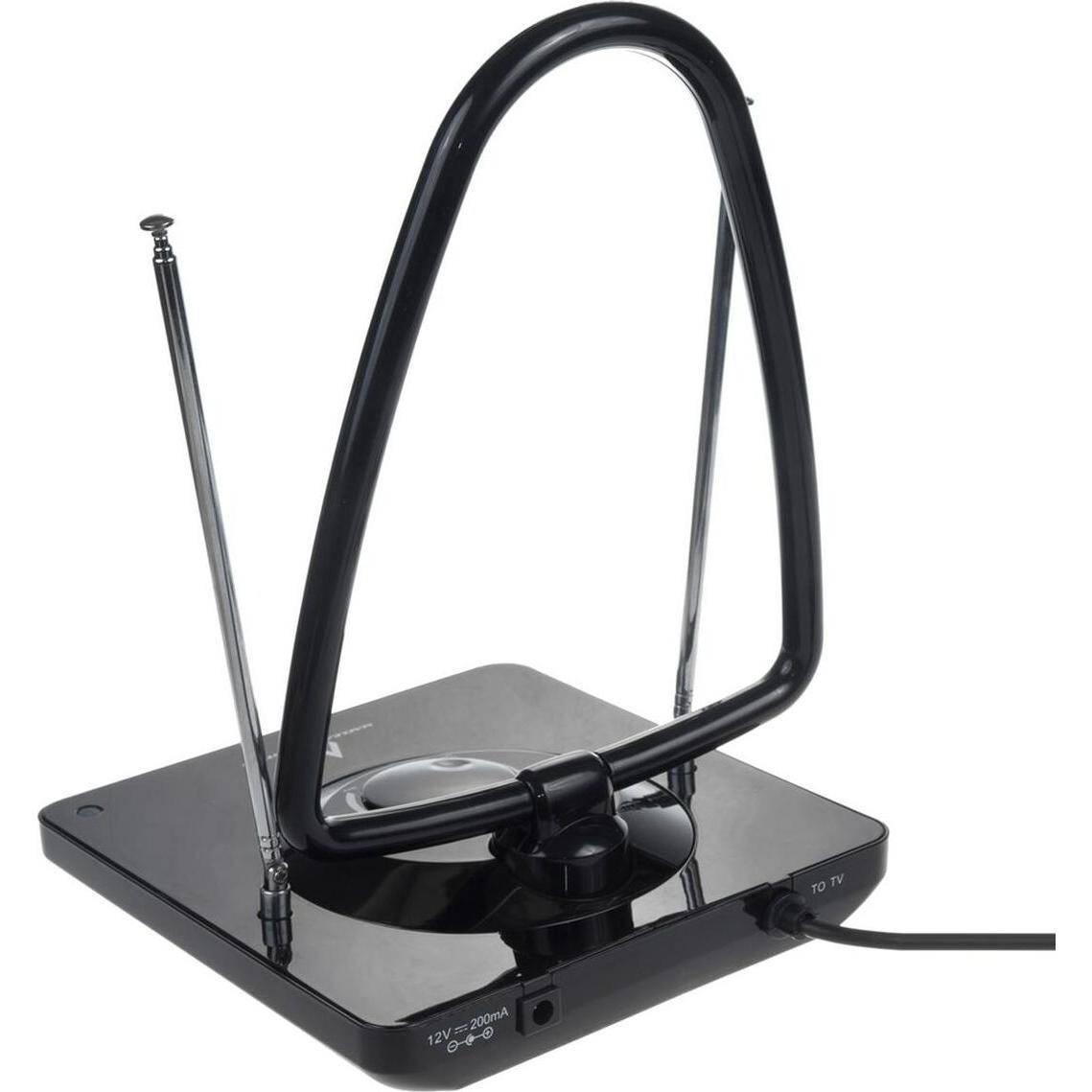 Maclean TV Systems Antenna attiva TV DVB-T2 Radio per interni - MCTV-963 (Antenna interna, 45 dB, DVB-T / -T2), Parabola + Antenna, Nero