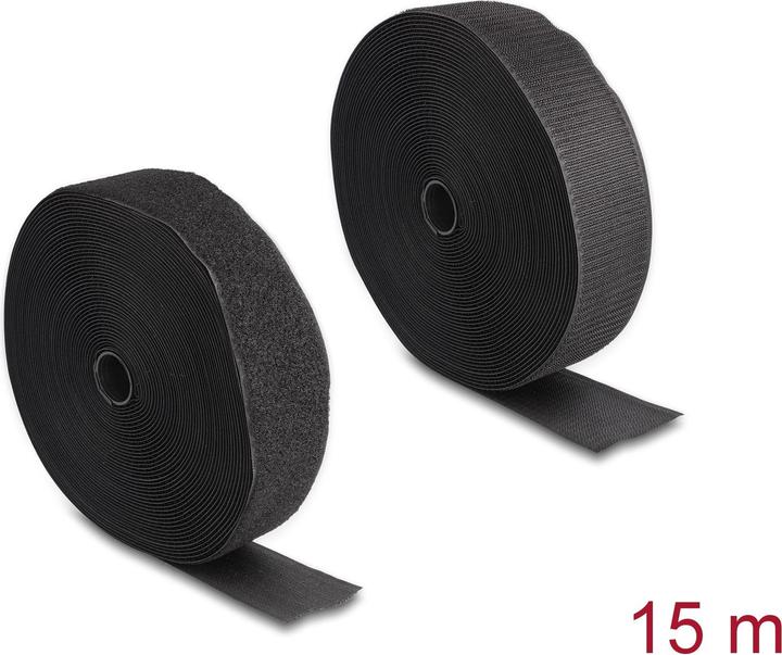 Actual product image Delock Velcro Tape 15m x 50mm Durable Black (50 mm)