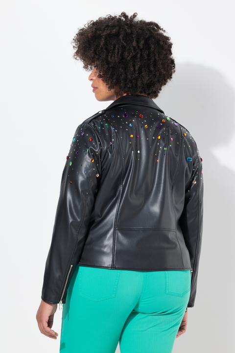 Immagine prodotto Angel of Style Bikerjacke, Lederoptik, farbige Glitzersteinchen (54)