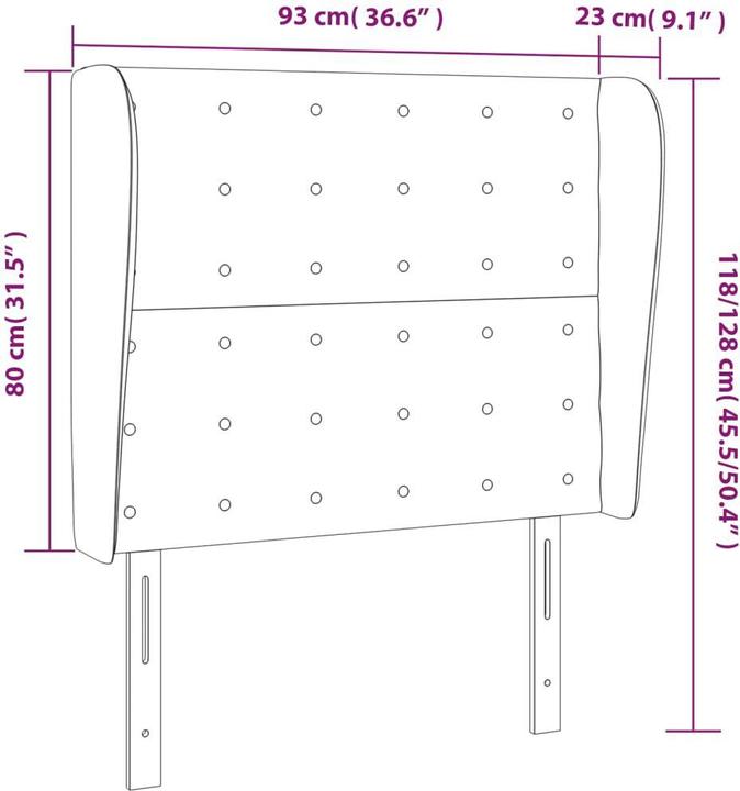 Actual product image vidaXL Kopfteil (93 x 23 x 128 cm)