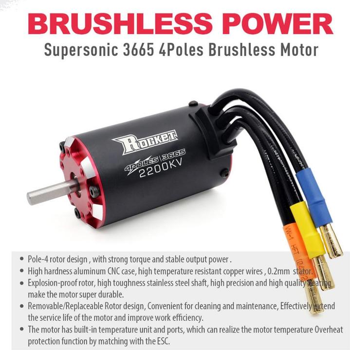 Image du produit Surpass Hobby Rocket V2 supersonic 3670 4 poles 2260KV