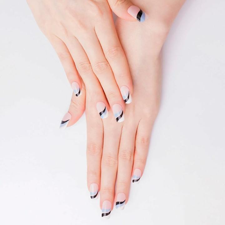 Produktbild Nooves NAILS Premium Pre-Cure Gel Nail Foils Flowing Stream Art Design Semi-Hardened Gel Nail Strips (Kunstnägel, Flowing stream)