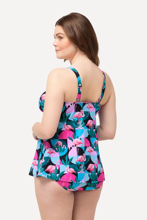 Image du produit Ulla Popken Tankini à motif flamand et bonnets souples, bretelles ajustables, matière recyclée (44 A)
