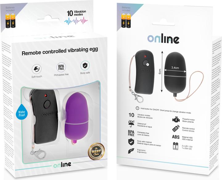 Actual product image Online Remote Controlled Vibrating Egg - Black