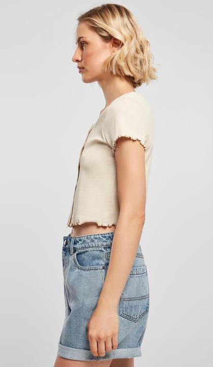 Produktbild Urban Classics Ladies Cropped Button Up Rib Tee - 12114 (4XL)
