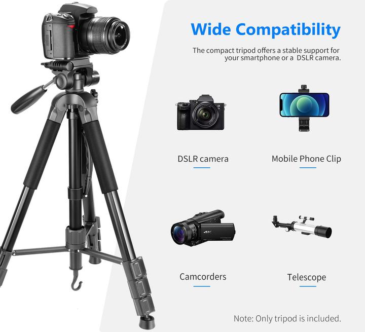 Actual product image Neewer Aluminum Alloy Camera Tripod Monopod With Pan Head (I) (Metal)