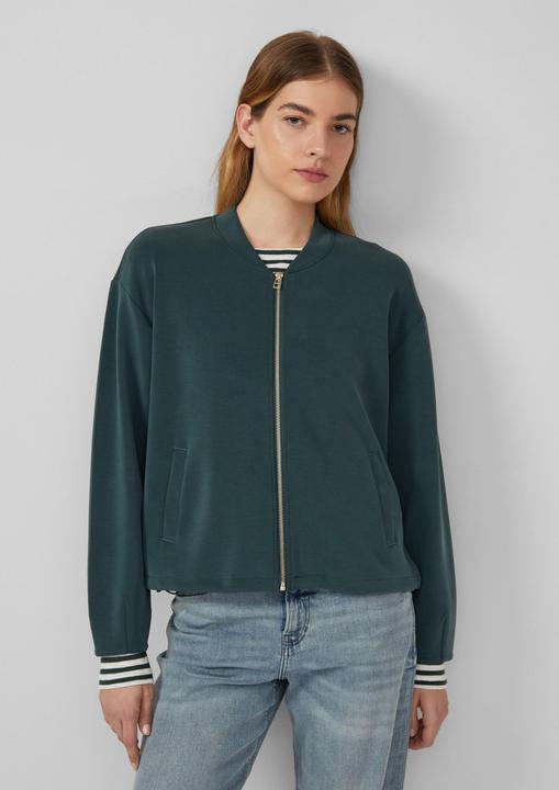 Produktbild s.Oliver Sweatshirt Jacke Oversized Scuba-Jacke mit verstellbarem Saum (48)