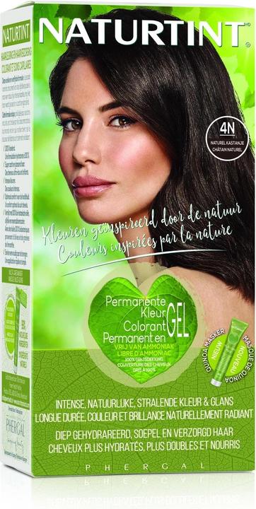 Productafbeelding Naturtint Permanente Haarkleuring Gel 4N Natuurlijk Kastanjebruin zonder Ammoniak (4N Natuurlijk kastanjebruin zonder ammoniak)