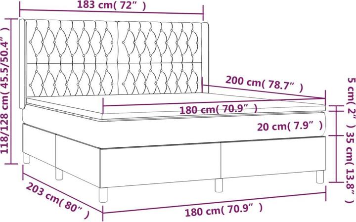 Immagine prodotto vidaXL Boxspringbett (180 x 200 cm)