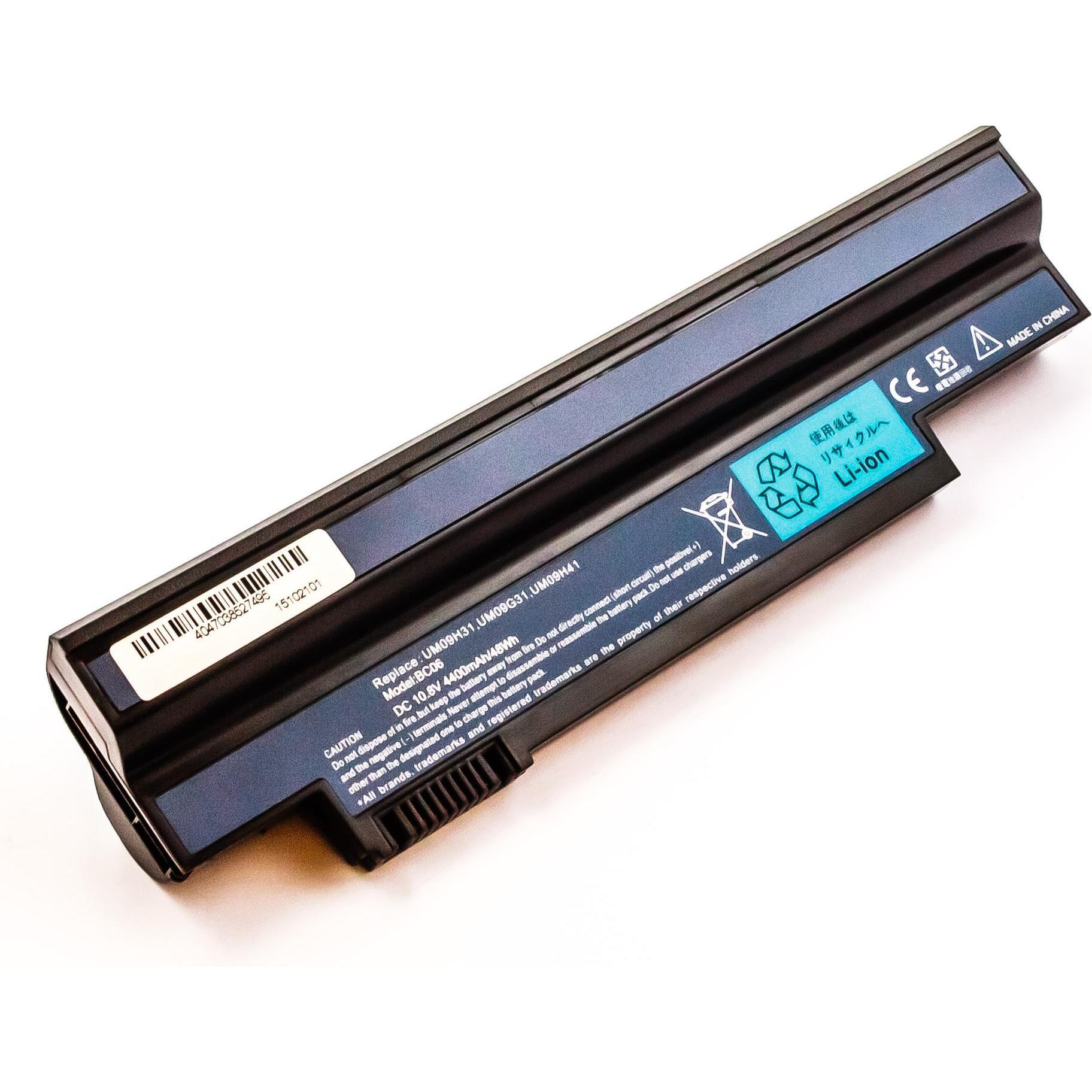 AGI Akku kompatibel mit Acer eMachines 350 (4400 mAh), Notebook Akku, Schwarz