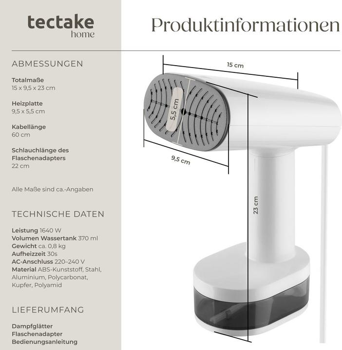 Actual product image tectake Steam straightener