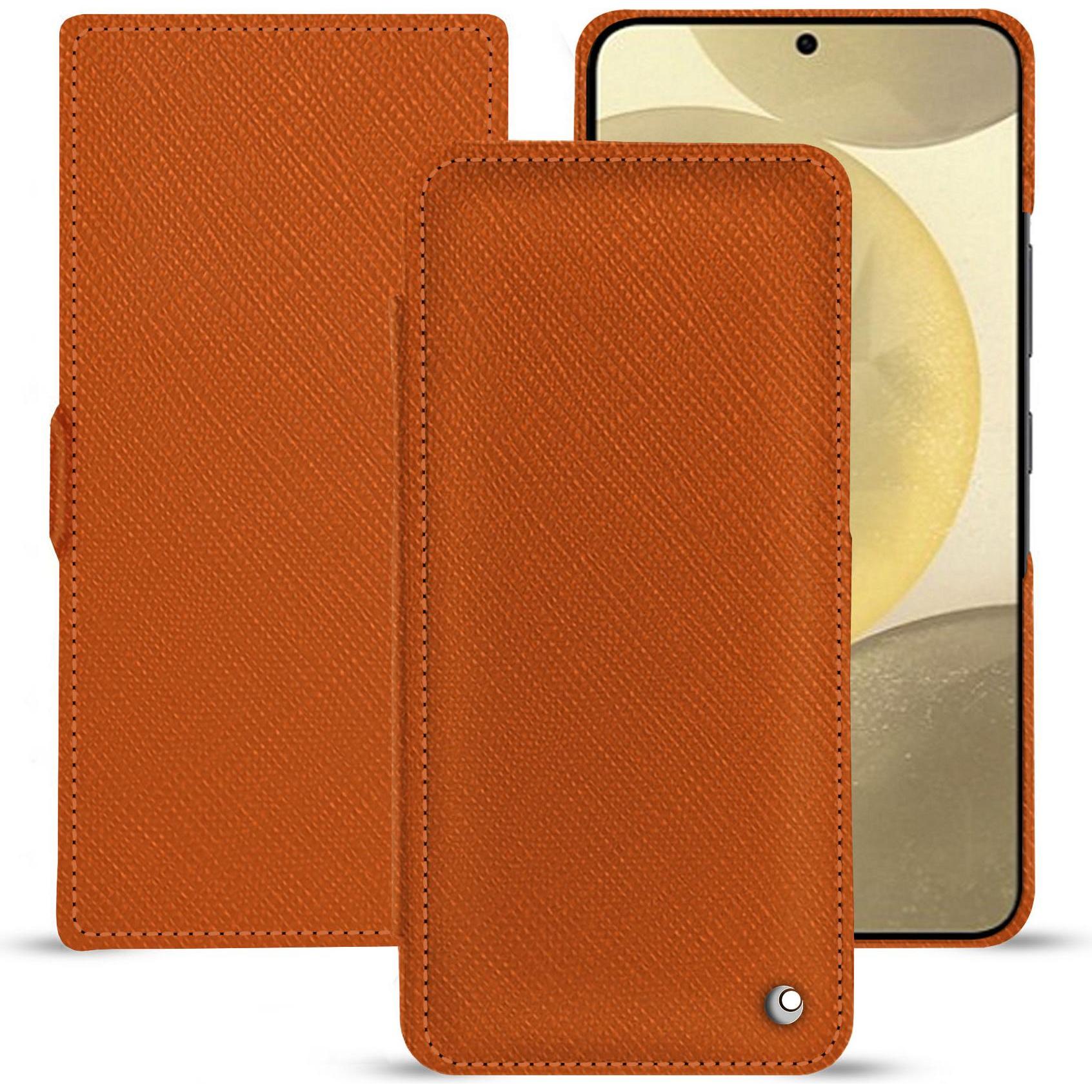 Noreve Lederschutzhülle horizontal (Samsung Galaxy S24+), Smartphone Hülle, Orange