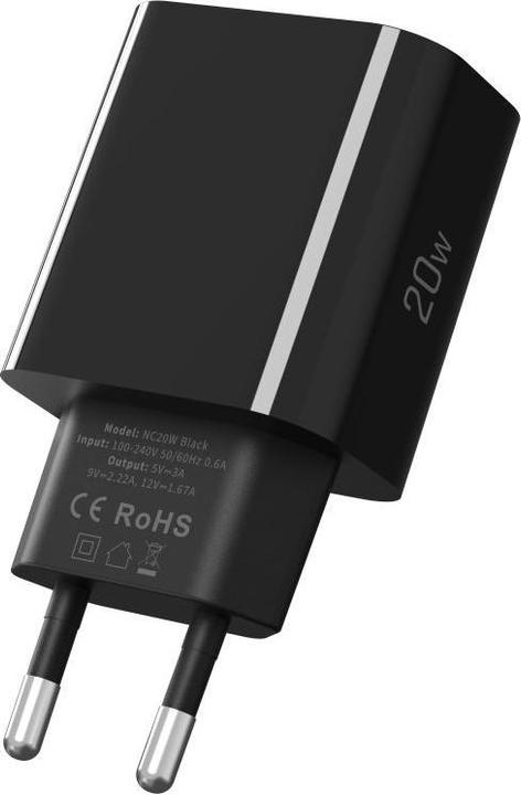 Actual product image Tech-Protect NC20W USB-C 1-Port PD20W Wandladegerät - Schwarz (20 W)