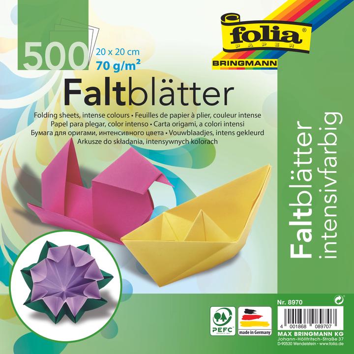 Produktbild Folia Faltbl„tter, 200 x 200 mm, 70 g/qm, 500 Blatt (70 g/m², 1 x)