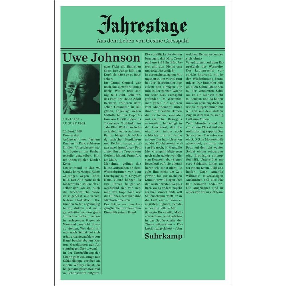 Suhrkamp Suhrk.TB.4454 Johnson:Jahrestage 4 (Uwe Johnson, Deutsch), Sonstige Literatur