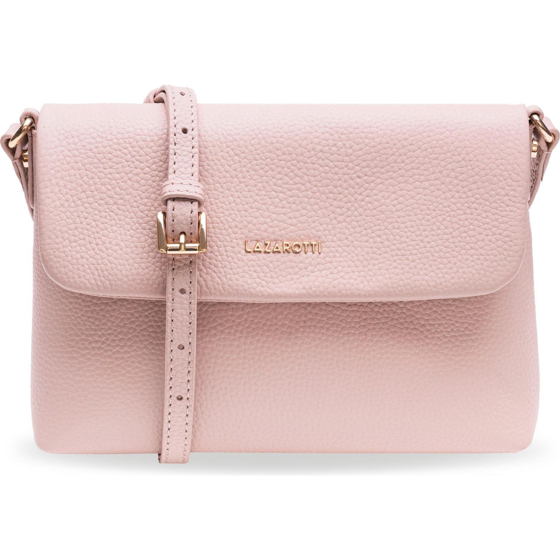 Lazarotti, Handtasche, Bologna Leather Umhängetasche Leder 25 cm, Rosa