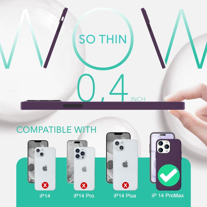 Image du produit Nalia Liquid Silicone Housse avec fonction MagSafe & 2x verre de protection d'écran (Apple iPhone 14 Pro Max)