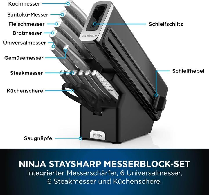 Actual product image Ninja Knife set steel wood stainless steel 14 pieces