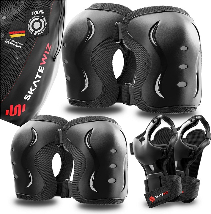 Actual product image Skatewiz Skate Protektoren Set (L, Wrist protectors, Elbow protectors, Knee pad, Pair)
