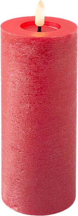 Image du produit Lumineo Bougie LED cire rouge Noël/blanc chaud 19cm (1x)