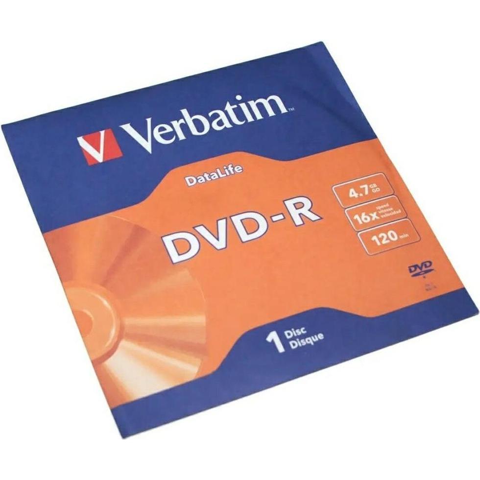 Verbatim DVD-R Datalife 4.7GB 16X 43844, Disco ottico