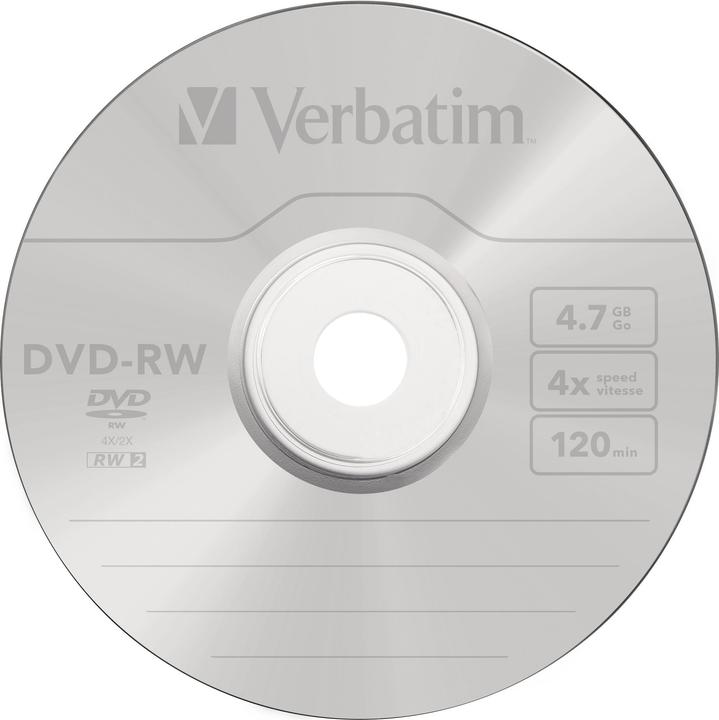 Produktbild Verbatim DVD-RW, 4x, 4.7GB, 5er Pack (5 x)