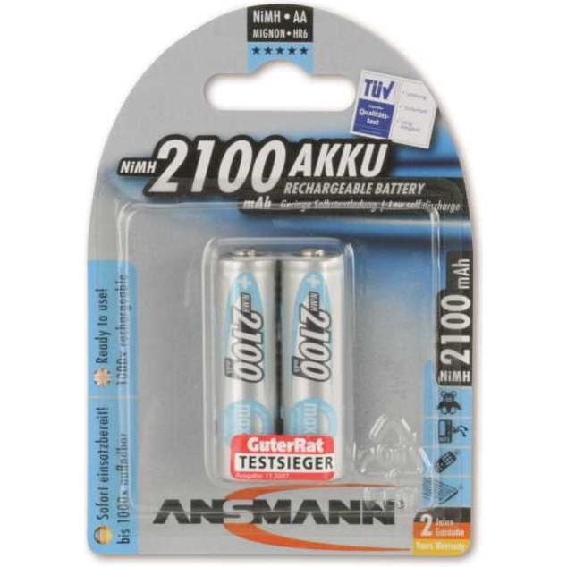 Ansmann maxE NiMH-Akku Mignon 2100mAh 2er Blister (AA, 2100 mAh), Batterien + Akkus