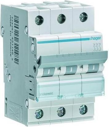 Produktbild Hager MCN350. Anzahl der Pole: 3P. AC Eingangsfrequenz: 50/60 Hz, Nominale Stromabgabe: 50 A. Breite: 52,5