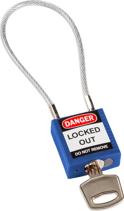 Immagine prodotto Brady SafetyPadlocks-Compact Cable Keyed Blue