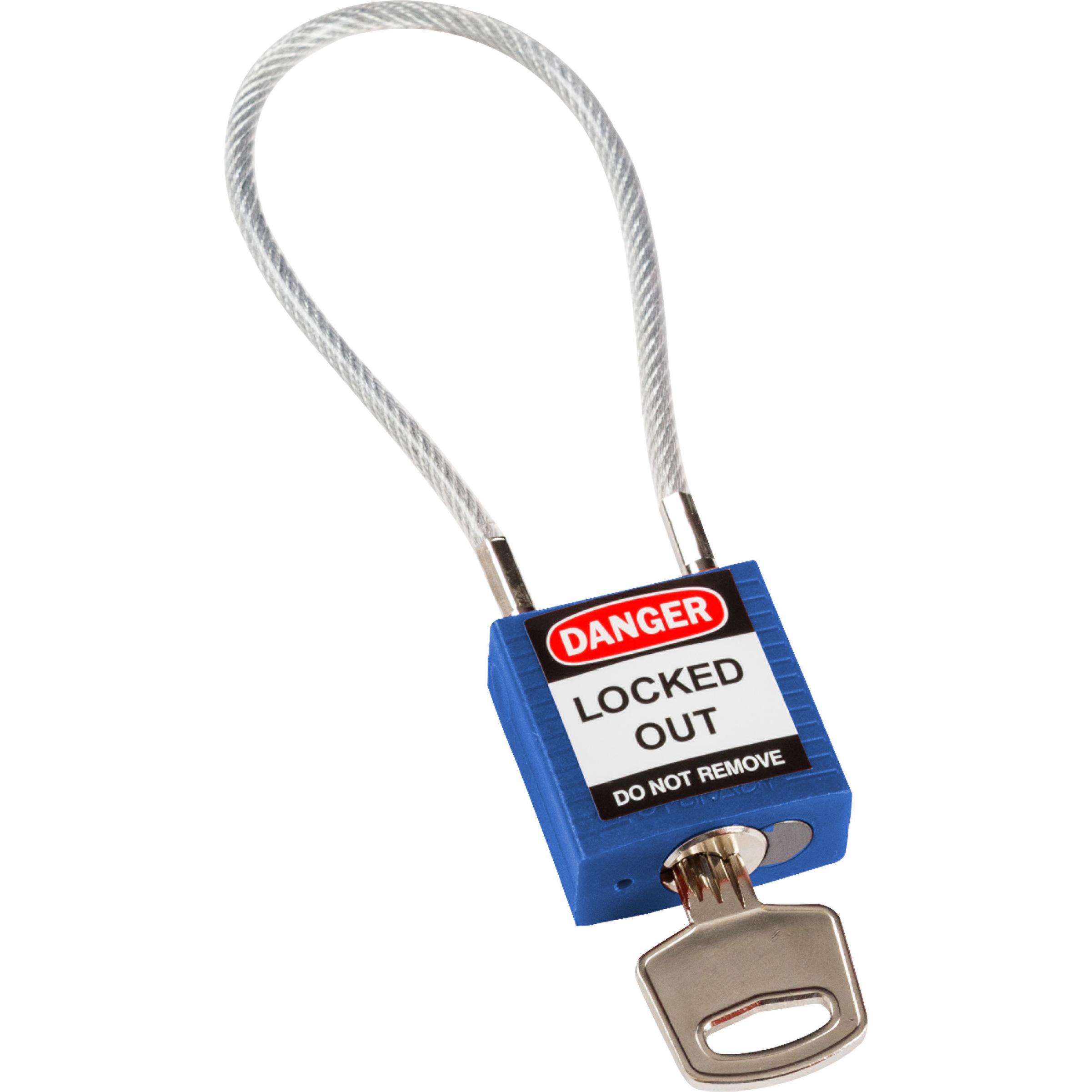 Thumbnail - Brady, Vorhängeschloss, SafetyPadlocks-Compact Cable Keyed Blue