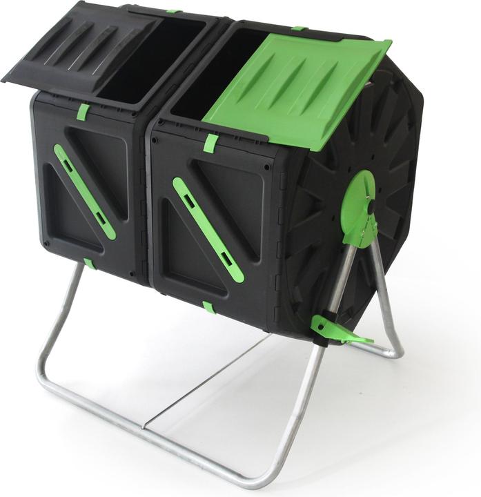 Actual product image UPP Drum composter 2 compartments 70 litres each Roll composter Rapid composter (140 l)