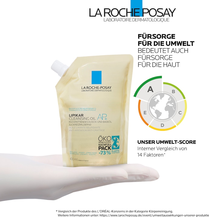 Produktbild La Roche Posay Lipikar Rückfettendes Dusch- und Badeöl AP+ für juckende, trockene und empfindliche Haut (400 ml)