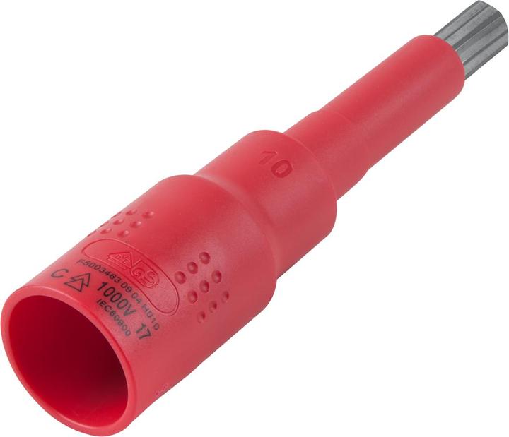 Actual product image KS Tools 3/8” insulated bit socket for spline, M12, insulated
