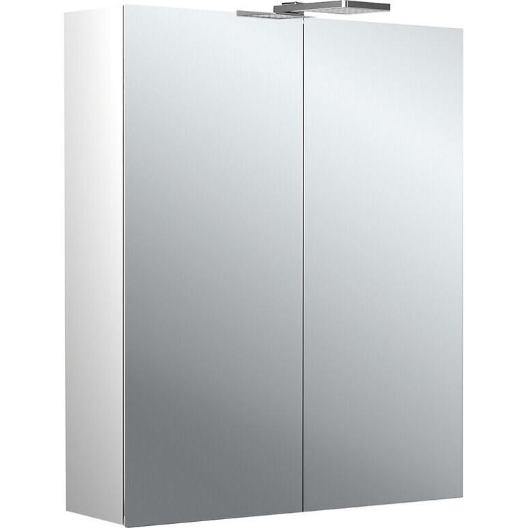 Emco, Spiegelschrank, pure 2 Style LED Lichtspiegelschrank mit Aufsatzstrahlern, 2 Türen, 600x711x153mm, 979705302