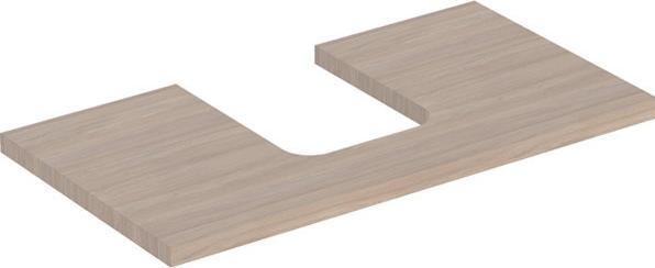 Geberit ONE Waschtischplatte, Ausschnitt mittig, für Aufsatzwaschtisch Schalenform, 90x3x47cm, 505.