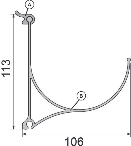 OK-Line Führungsleiste für Flaschenhalter Wall System (1 Stk.)