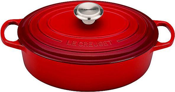Produktbild Le Creuset Creuset - Braadpan - Laag - Ovaal - Signature - Kersenrood - 27cm 3.4L (Bräter + Schmortopf, Gusseisen)