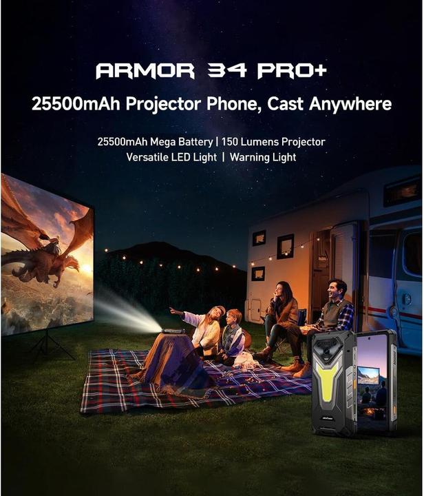 Actual product image Ulefone ARMOR 34 PRO PLUS 5G 16/512GB PULSE BLACK (512 GB, Black, Pulse Black, 6.95", Dual SIM, 5G)
