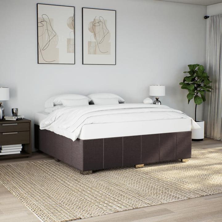 Produktbild VidaXL Bettgestell Polsterbett Bett Doppelbett Dunkelbraun 180x200cm Stoff (180 x 200 cm)